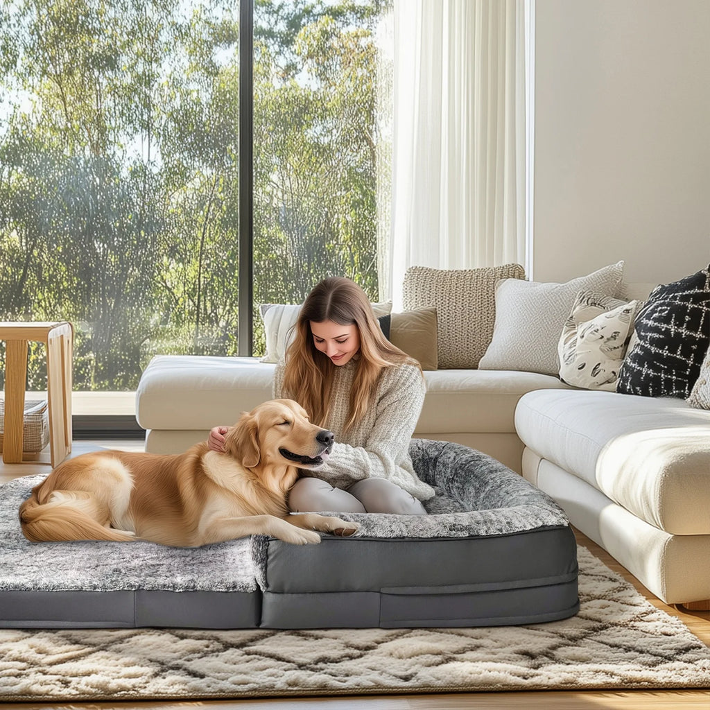 Flausi KuschelSofa™ faltbares orthopädisches XL Mensch-Hund-Sofa