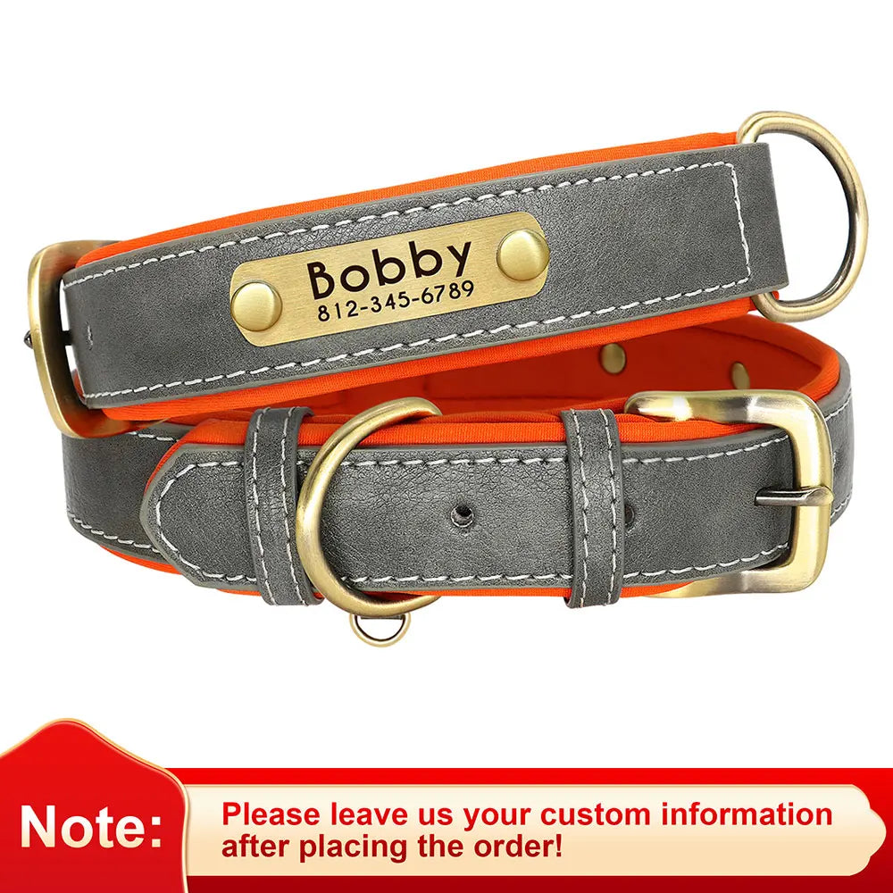 Flausi Edles personalisiertes Leder Halsband- & Leinen-Set für Hunde