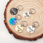 Personalized Pet ID Tag - Free Engraving Name Phone - Hollow Paw Print Nameplate for Dog Cat Collar Accessories Anti Lost