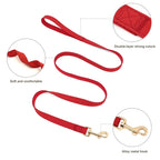 Personalized Leather Dog Collar Harness Leash Set Pet Mesh Vest Harness Customized ID Pet Leads For Small Medium Large Dogs