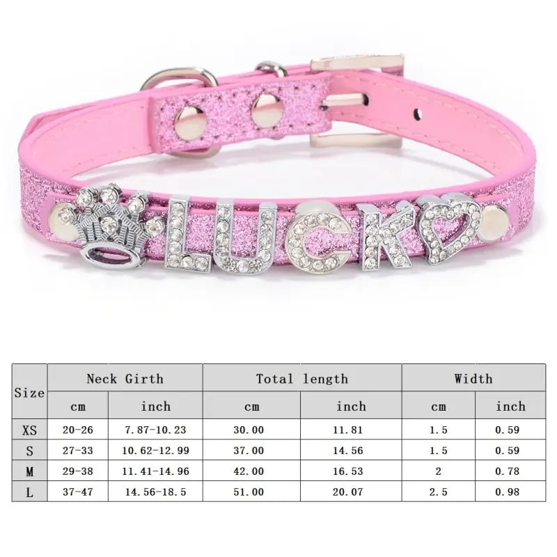Flausi personalisiertes Halsband  3D-Optik Glitzernd für Hunde und Katzen