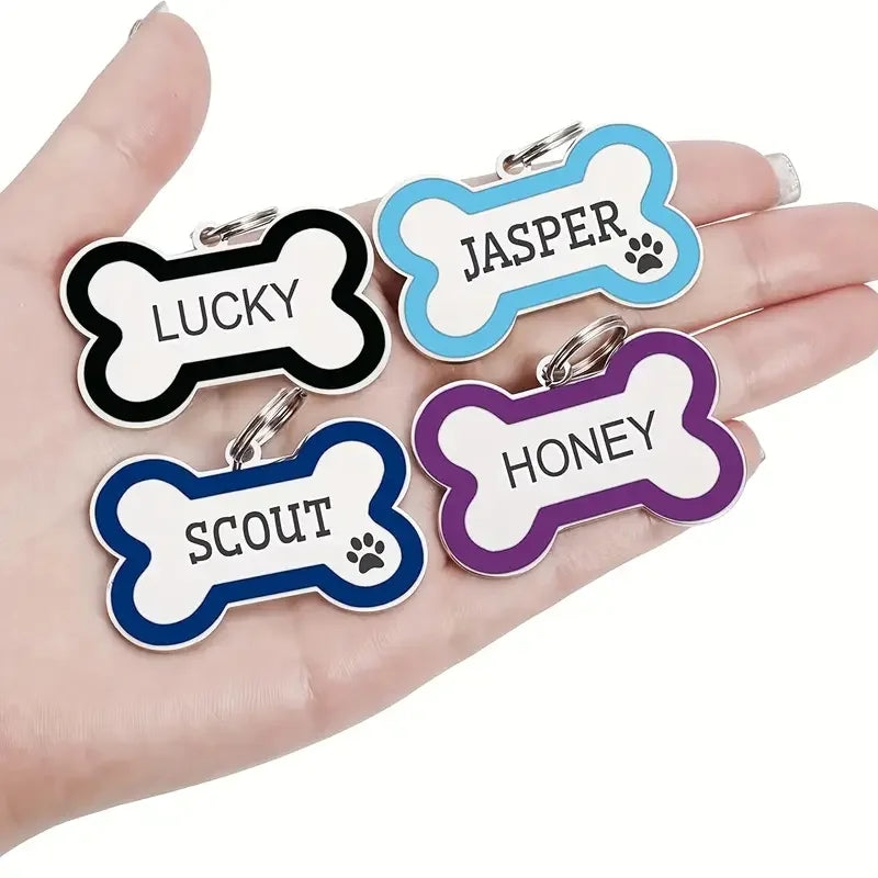 Personalized Pet Engraving ID Name Metal Tag Dog Anti-lost Custom Pet Bone Shape Accessories Phone Tag Pendant Puppy tag