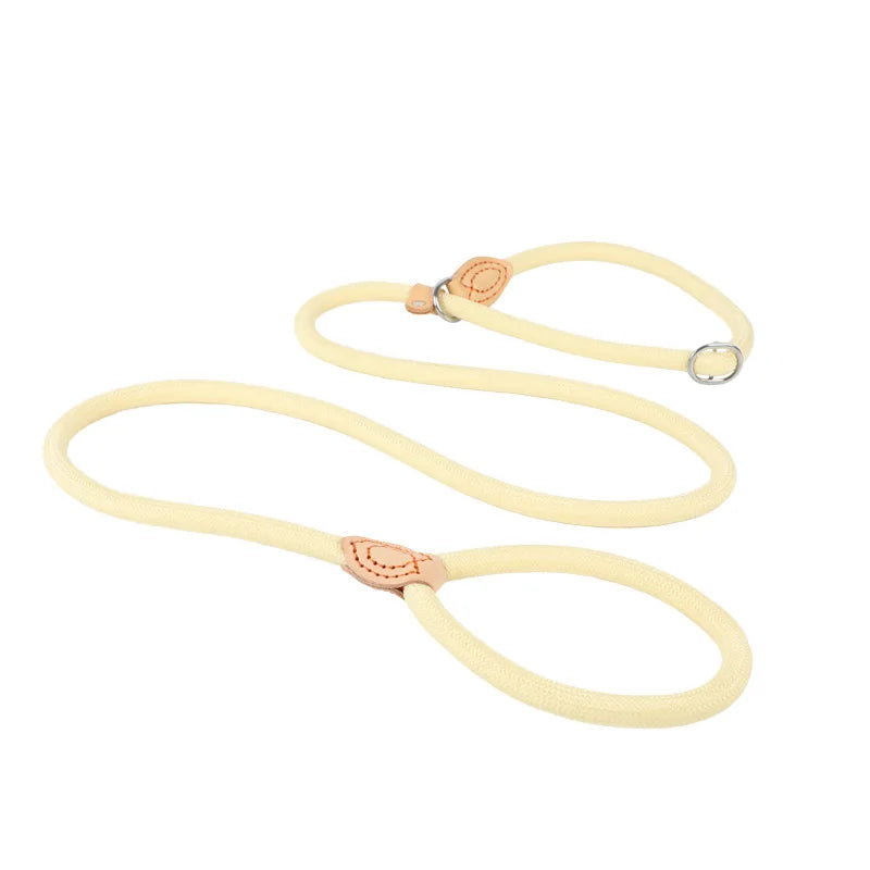 1.5M/1.8M Dog Leash Slip Rope Lead Leash Heavy Duty Braided Rope Adjustable Loop Collar Training Leashes for Medium Large Dogs