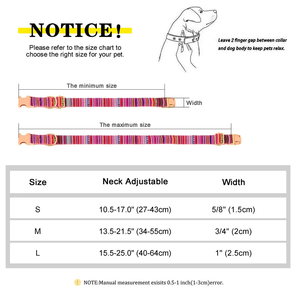 Flausi personalisiertes Nylon Halsband für Hunde mehrfarbig