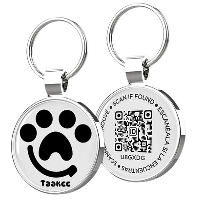 QR ID Pet Tag, Metal Dog Tag with QR Code, Real-time Scan Alerts, Record Pet Profile, No Subscription or Fees
