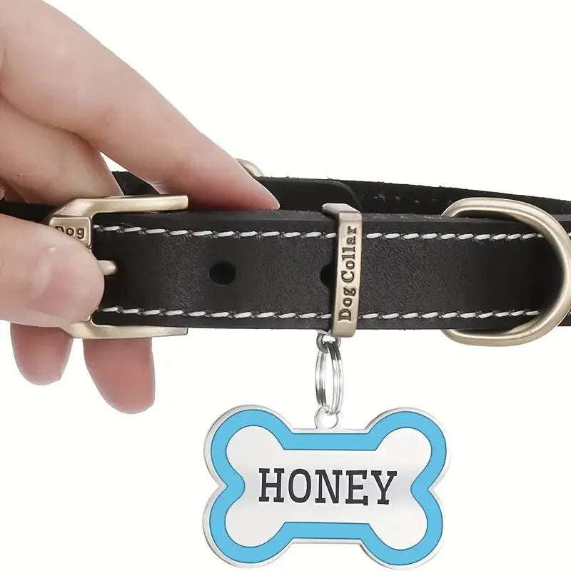 Personalized Pet Engraving ID Name Metal Tag Dog Anti-lost Custom Pet Bone Shape Accessories Phone Tag Pendant Puppy tag