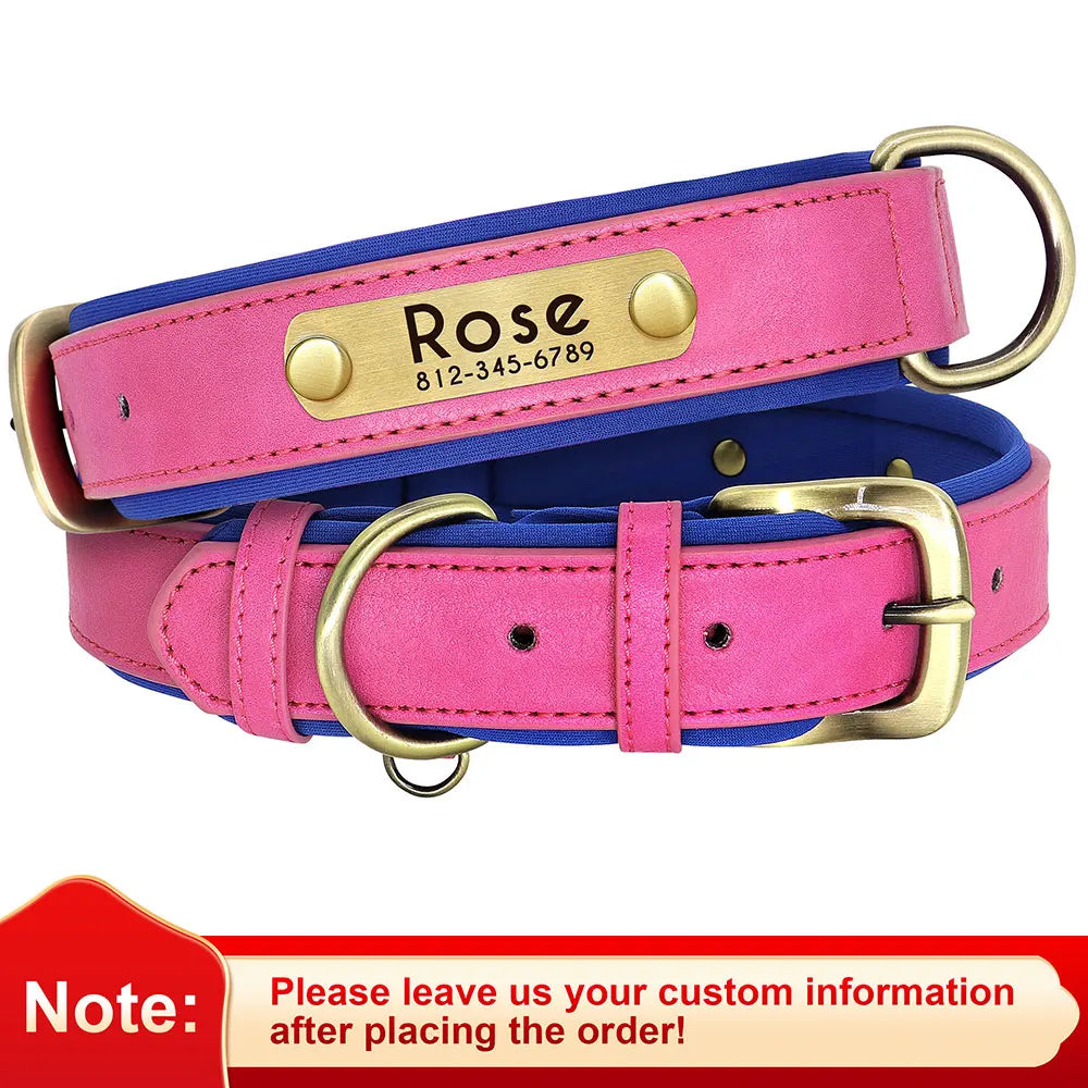 Flausi Edles personalisiertes Leder Halsband- & Leinen-Set für Hunde