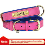 Flausi Edles personalisiertes Leder Halsband- & Leinen-Set für Hunde
