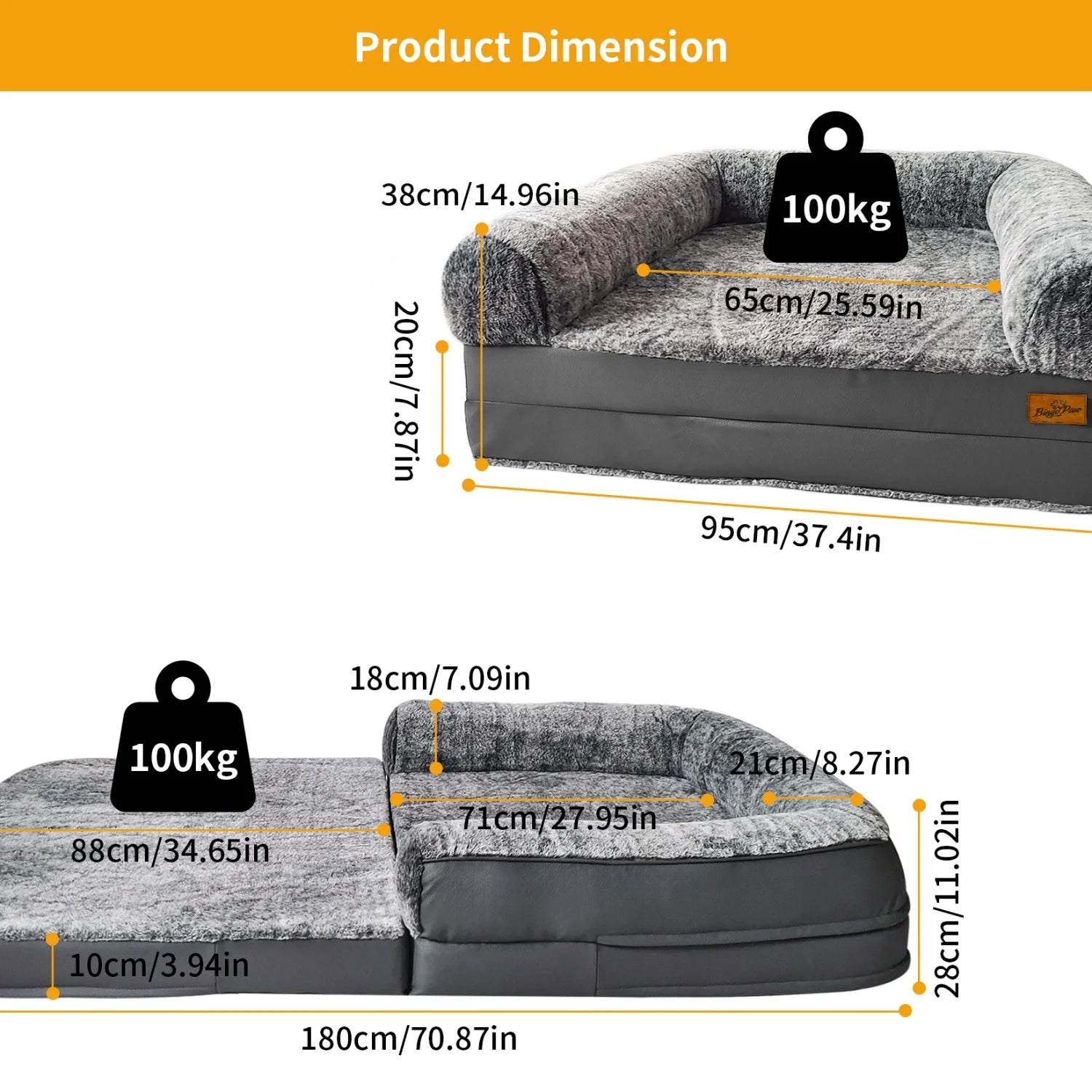Flausi KuschelSofa™ faltbares orthopädisches XL Mensch-Hund-Sofa
