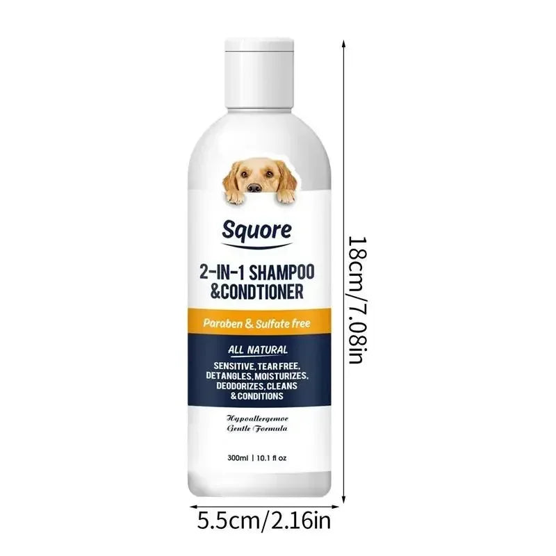 Flausi FellSeide™ natürliches 2-in-1 Shampoo & Conditioner für Hunde 300 Ml.