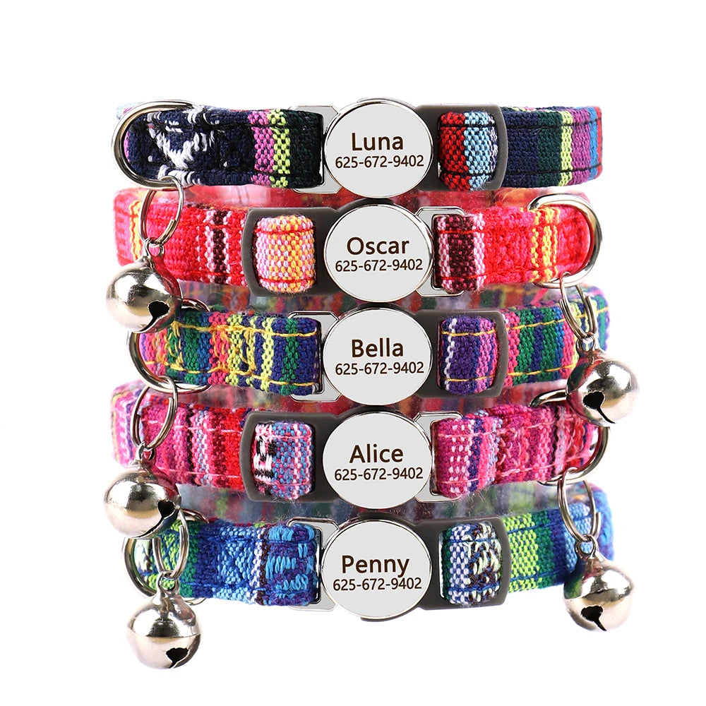 Flausi personalisiertes Nylon Halsband für Katzen