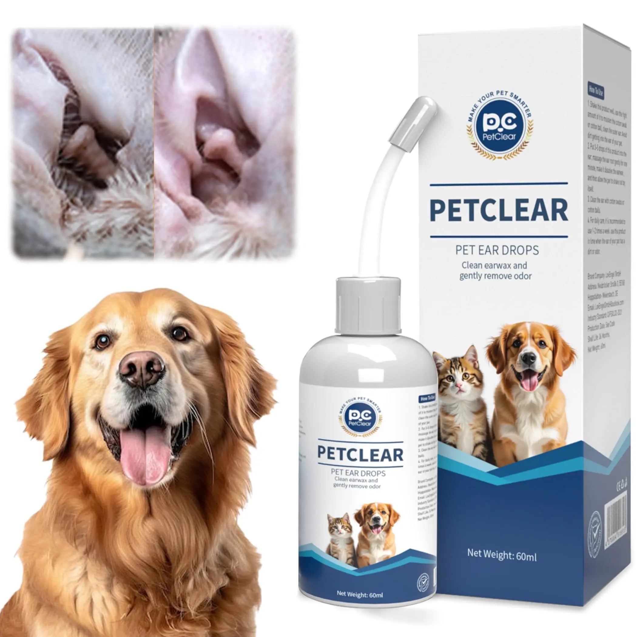 Flausi OhrenSanft™ sanfter Ohrenreiniger für Hunde & Katzen 60 Ml.