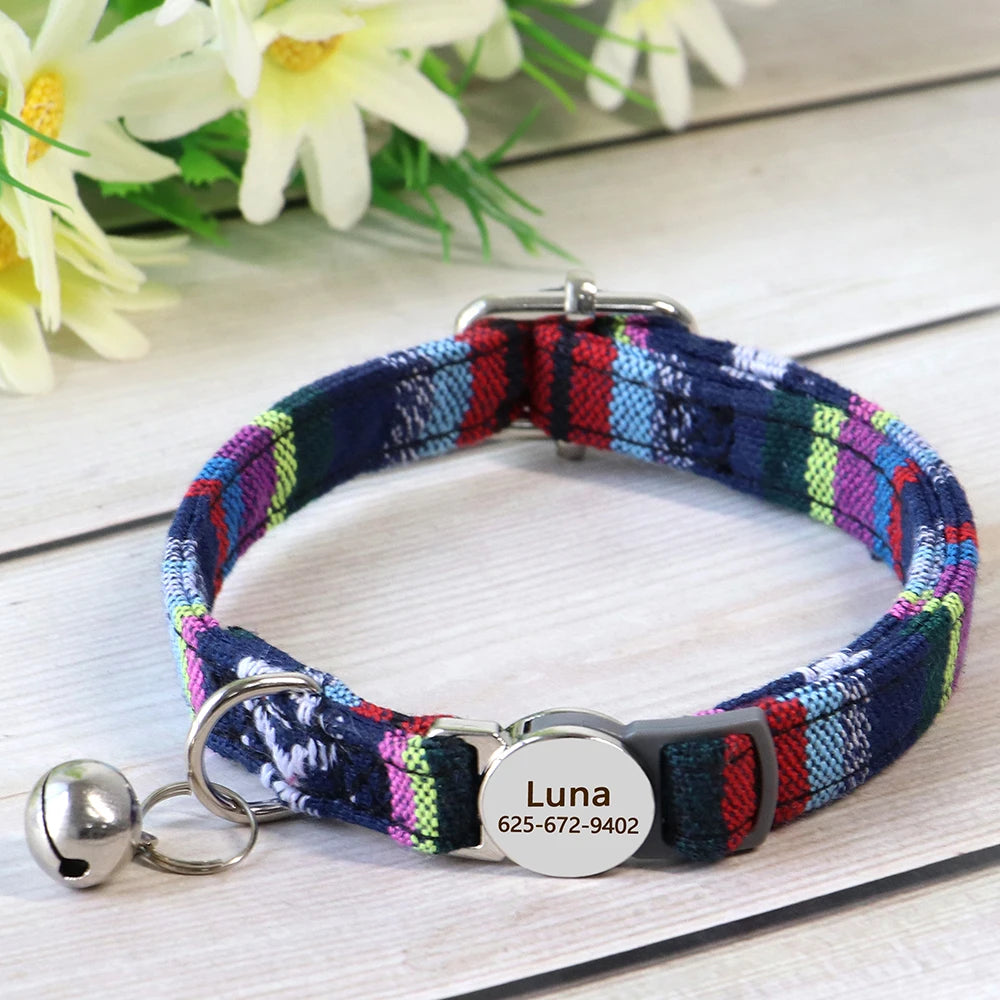Flausi personalisiertes Nylon Halsband für Katzen