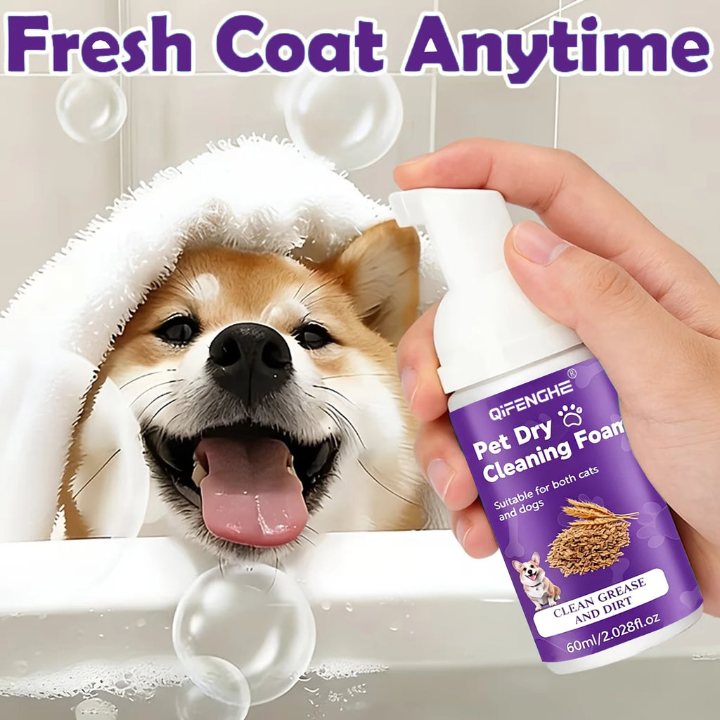 Flausi SchnellFrisch™ Anti-Stress Trockenshampoo-Schaum für Hunde & Katzen 65 Ml.