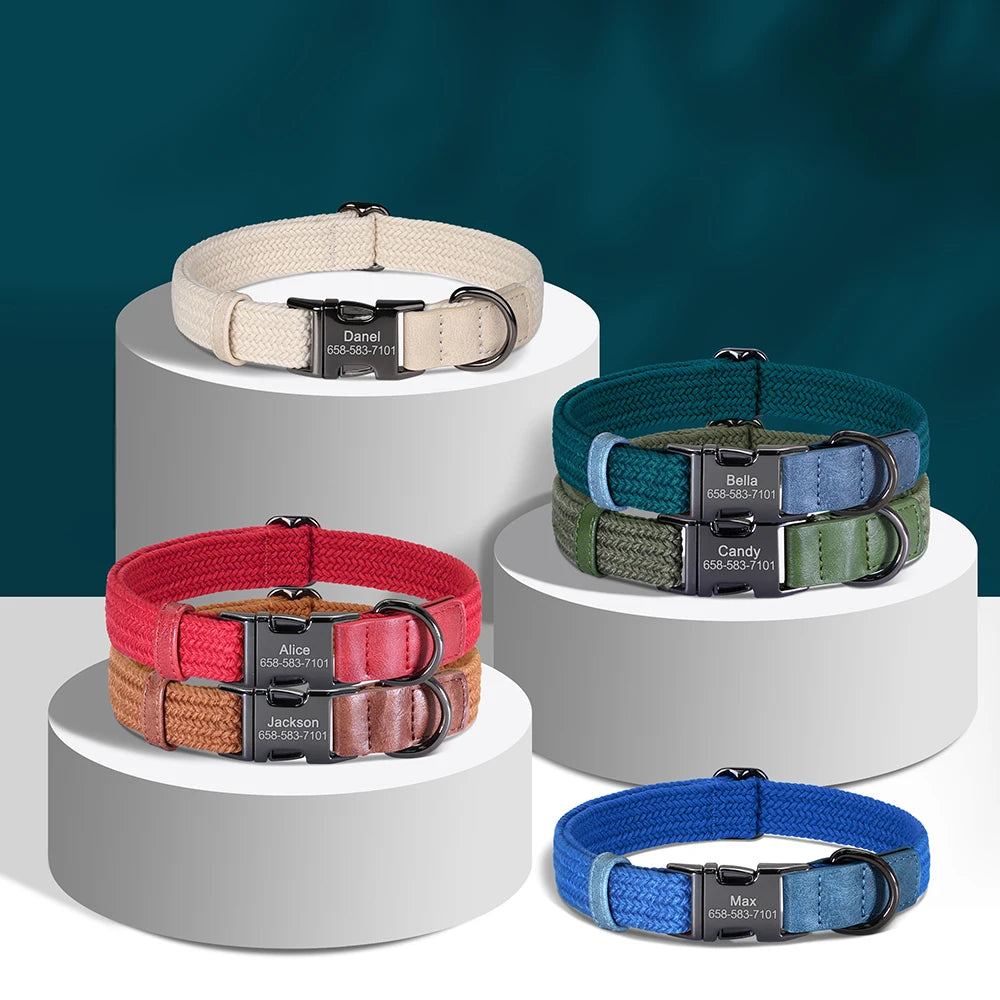 Flausi Edles personalisiertes Nylon Halsband für Hunde