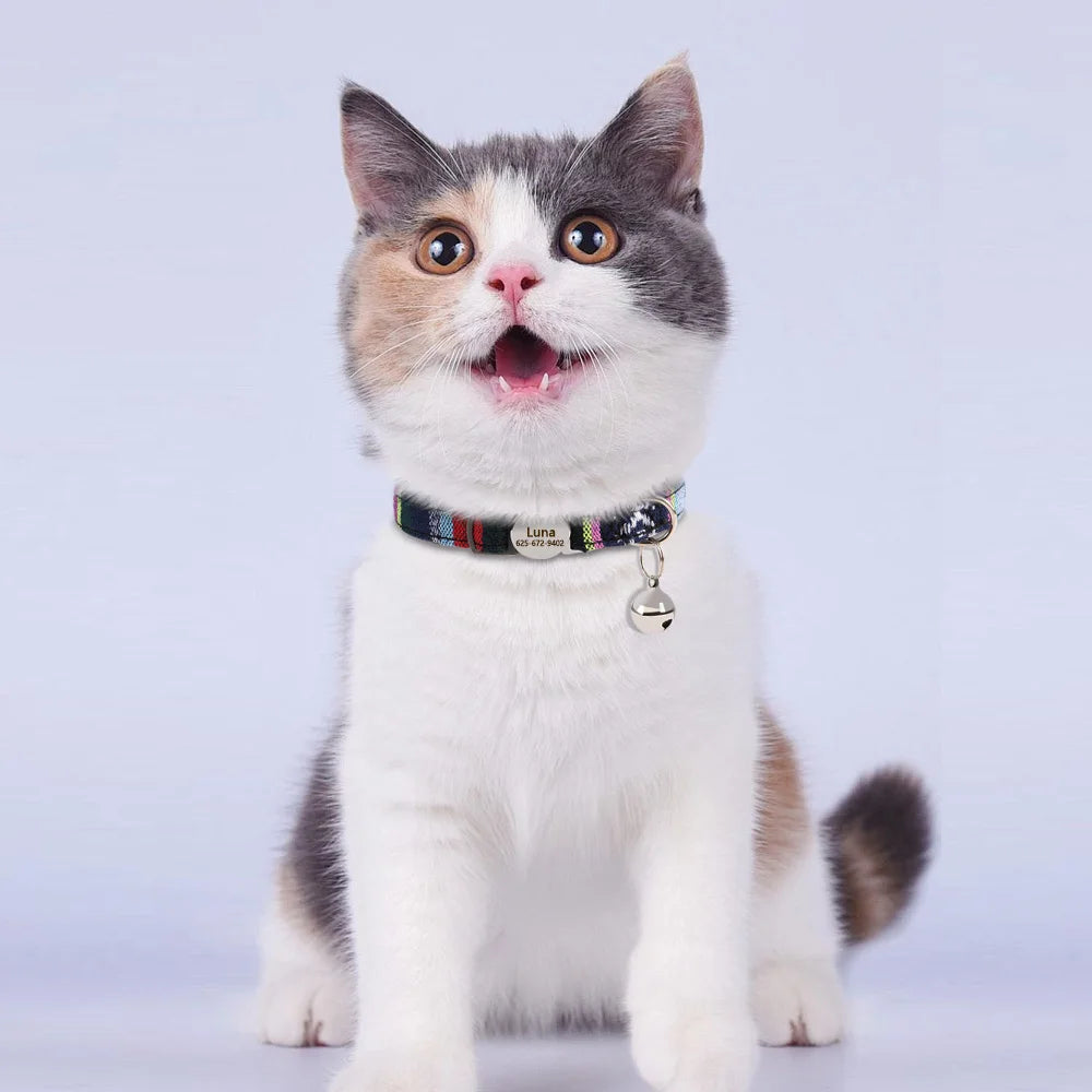Flausi personalisiertes Nylon Halsband für Katzen
