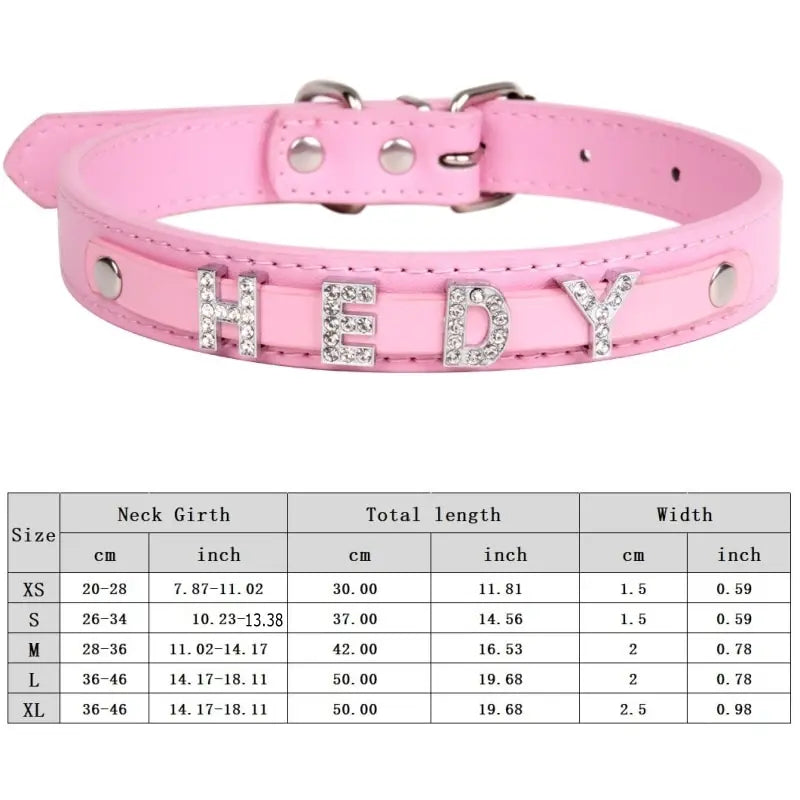 Flausi personalisiertes Halsband  3D-Optik Glitzernd für Hunde und Katzen