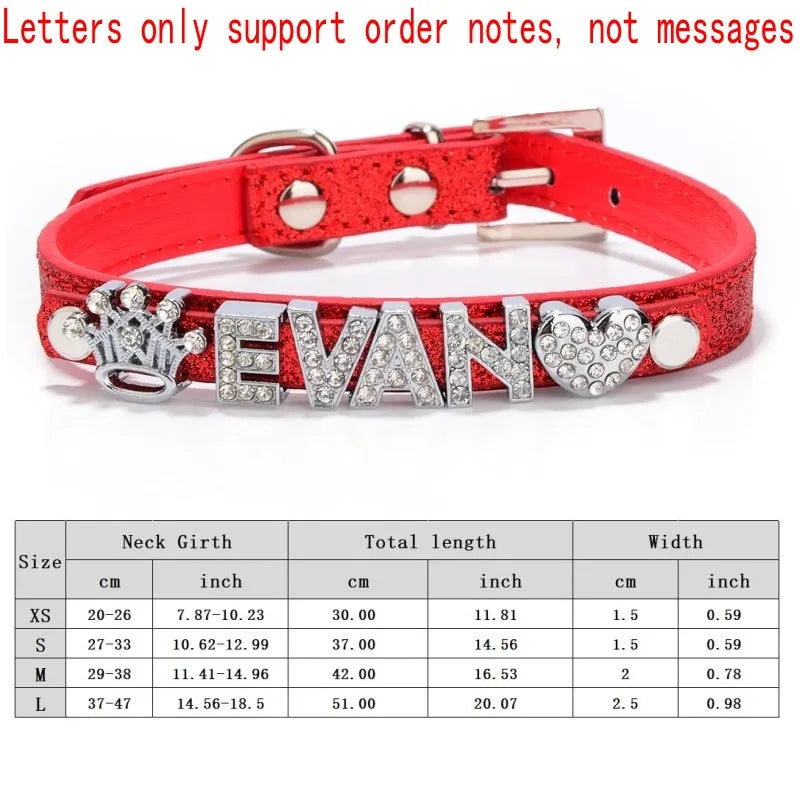 Flausi personalisiertes Halsband  3D-Optik Glitzernd für Hunde und Katzen