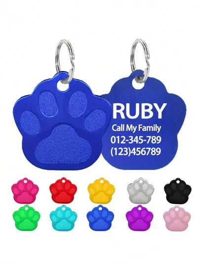 Personalized Paw Cat ID Tags Customized Pet Id Tag For Cat NameTag Customized Cat ID Tags For Small Dog Laser Engraving