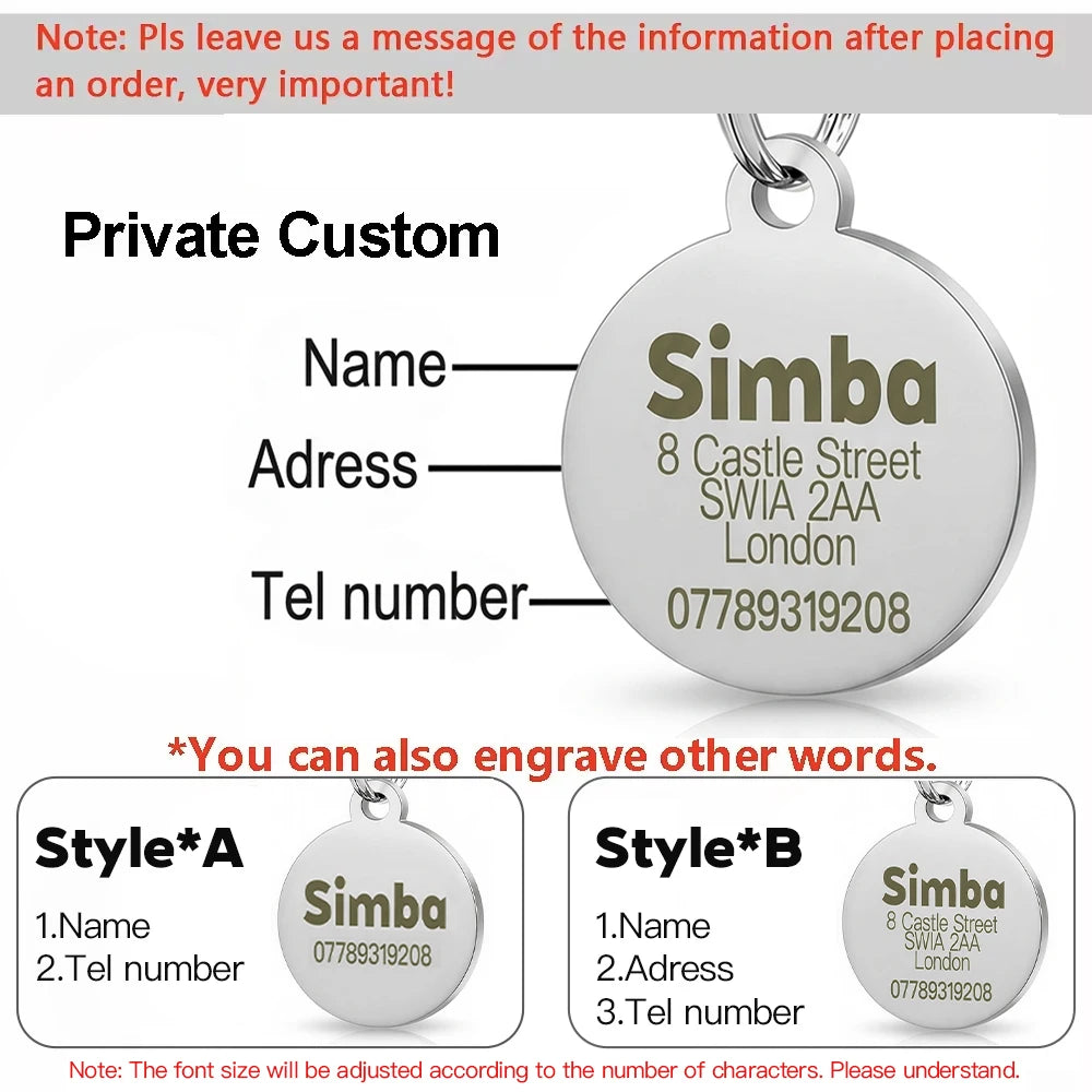Free Personalized Dog Cat Plate Tags Engraved Puppy Pet ID Name Collar Tag Alloy Paw Glitter Pendant Pets Dogs Accessories