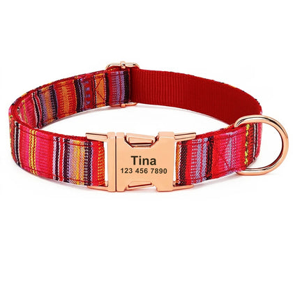 Flausi personalisiertes Nylon Halsband für Hunde mehrfarbig