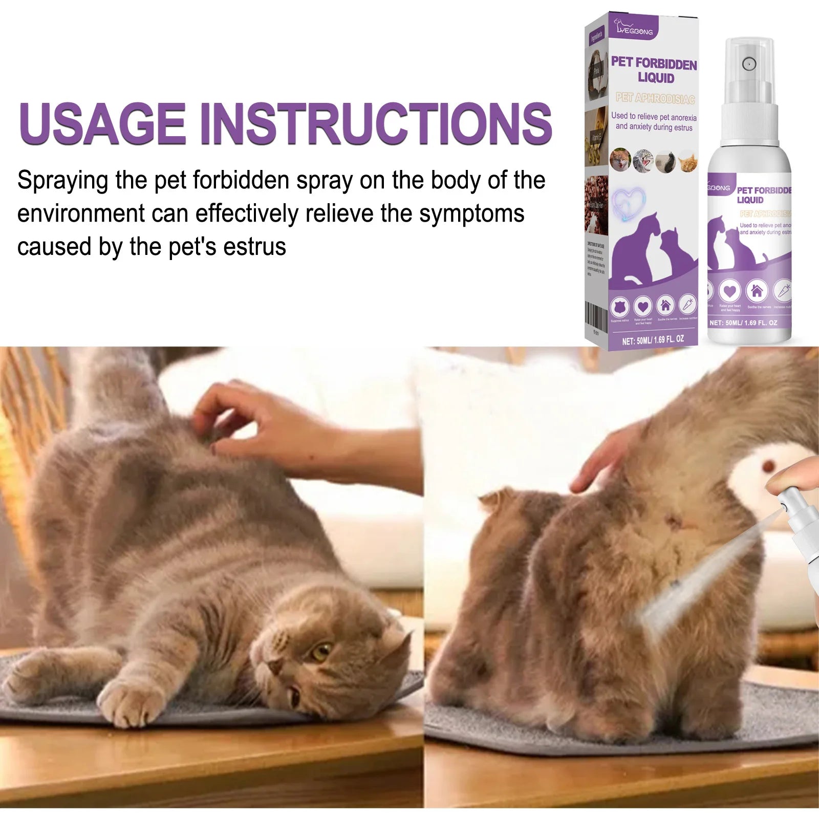 Flausi RuheSpray™ Anti-Stress Beruhigungsspray für Hunde & Katzen 50 Ml.