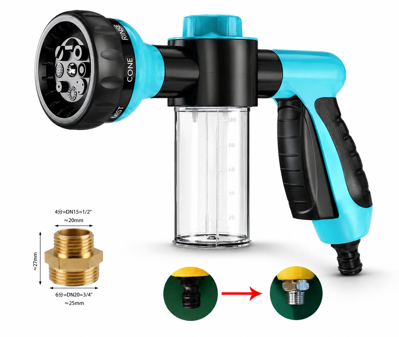 Flausi DuschWuff 3-in-1 sanfte Hunde-Dusche mit Schaumsprüher