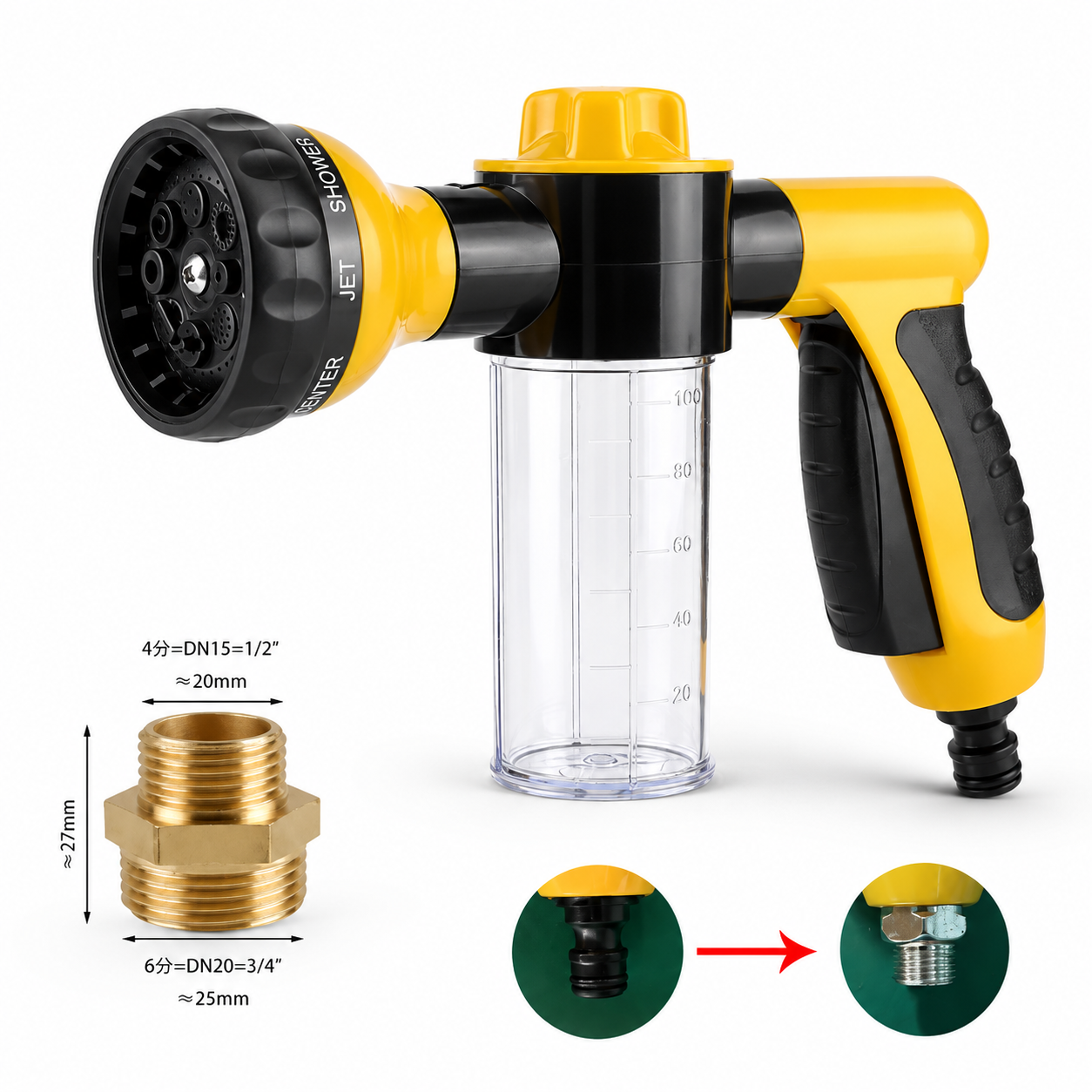 Flausi DuschWuff 3-in-1 sanfte Hunde-Dusche mit Schaumsprüher