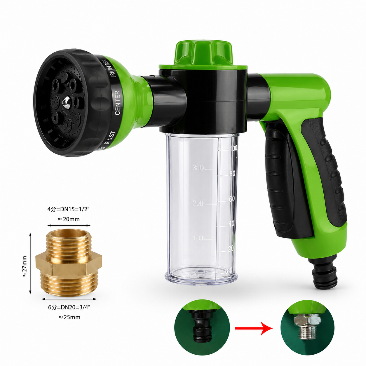 Flausi DuschWuff 3-in-1 sanfte Hunde-Dusche mit Schaumsprüher