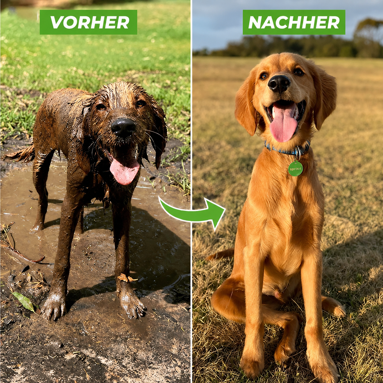 Flausi DuschWuff 3-in-1 sanfte Hunde-Dusche mit Schaumsprüher