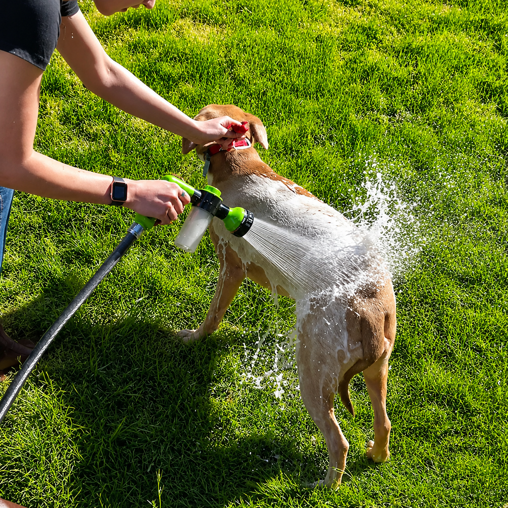 Flausi DuschWuff 3-in-1 sanfte Hunde-Dusche mit Schaumsprüher
