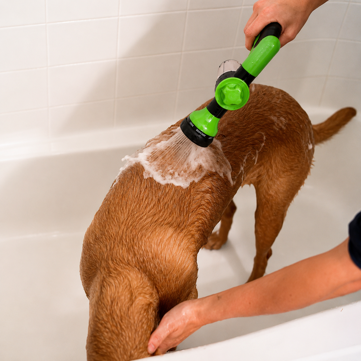 Flausi DuschWuff 3-in-1 sanfte Hunde-Dusche mit Schaumsprüher