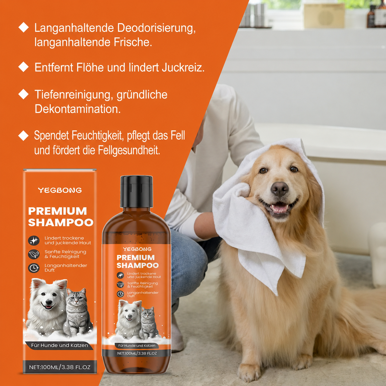 Flausi FellLux Premium mildes Pflege-Shampoo gegen Juckreiz und Geruch 100 ml