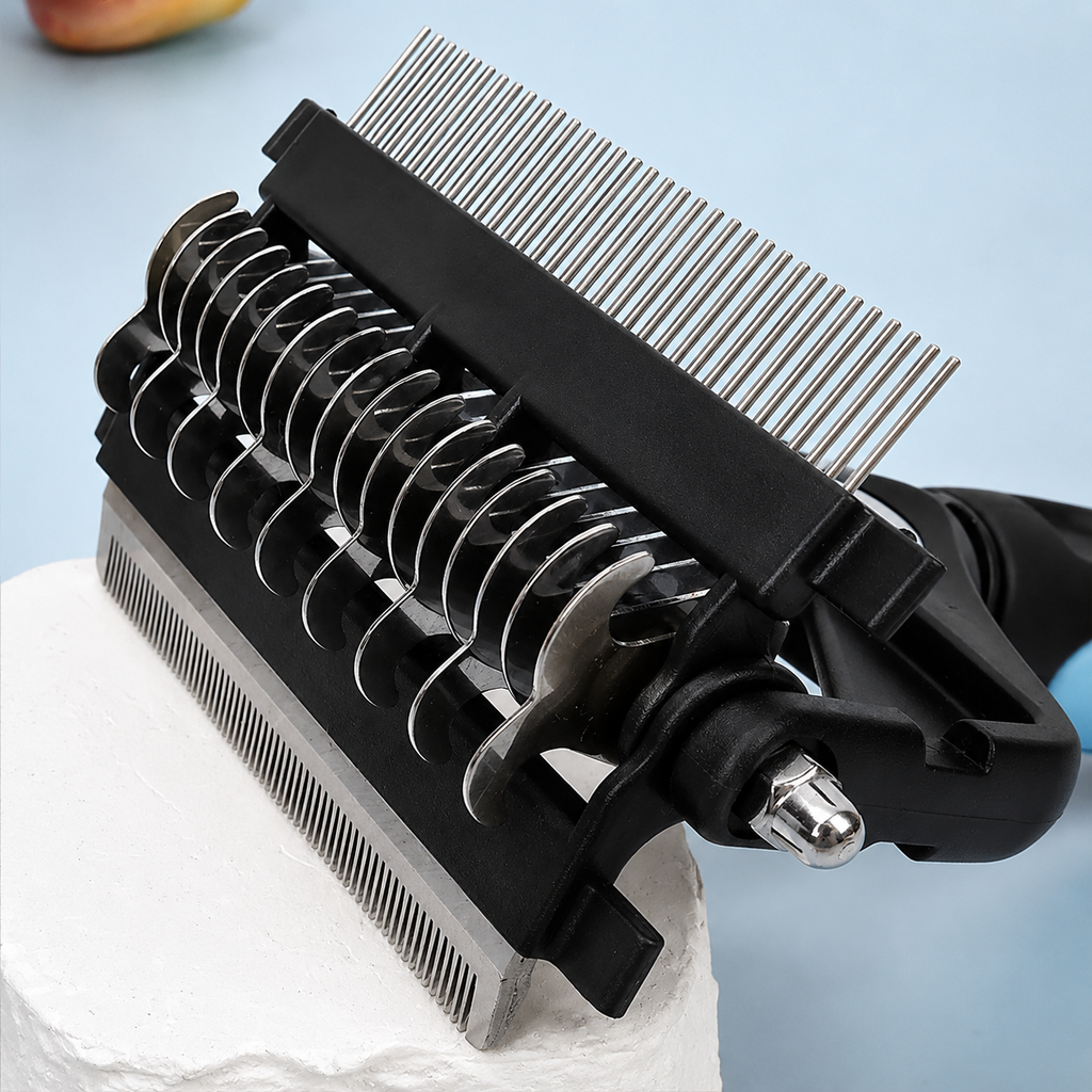 Flausi FellPro 3-in-1 sanfte Entfilzungsbürste und Unterwollkamm für Hunde und Katzen