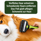 Flausi FellPro 3-in-1 sanfte Entfilzungsbürste und Unterwollkamm für Hunde und Katzen