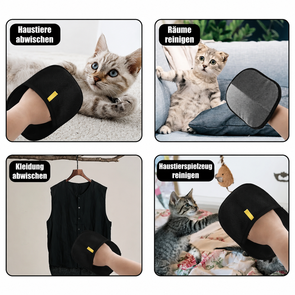 Flausi FellWeg 2-in-1 sanfter Tierhaar-Handschuh