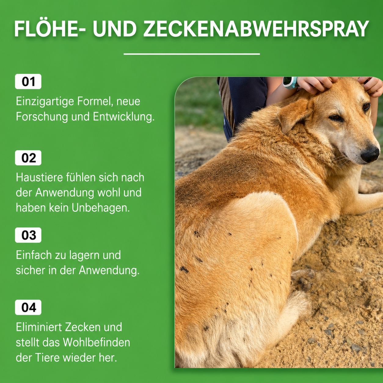 Flausi FlohWeg naturbasiertes Floh- und Zeckenspray pflanzlich 50 Ml.