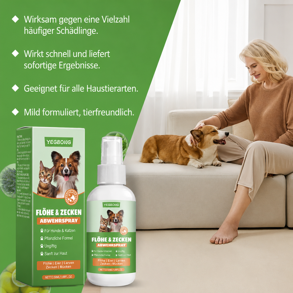 Flausi FlohWeg naturbasiertes Floh- und Zeckenspray pflanzlich 50 Ml.
