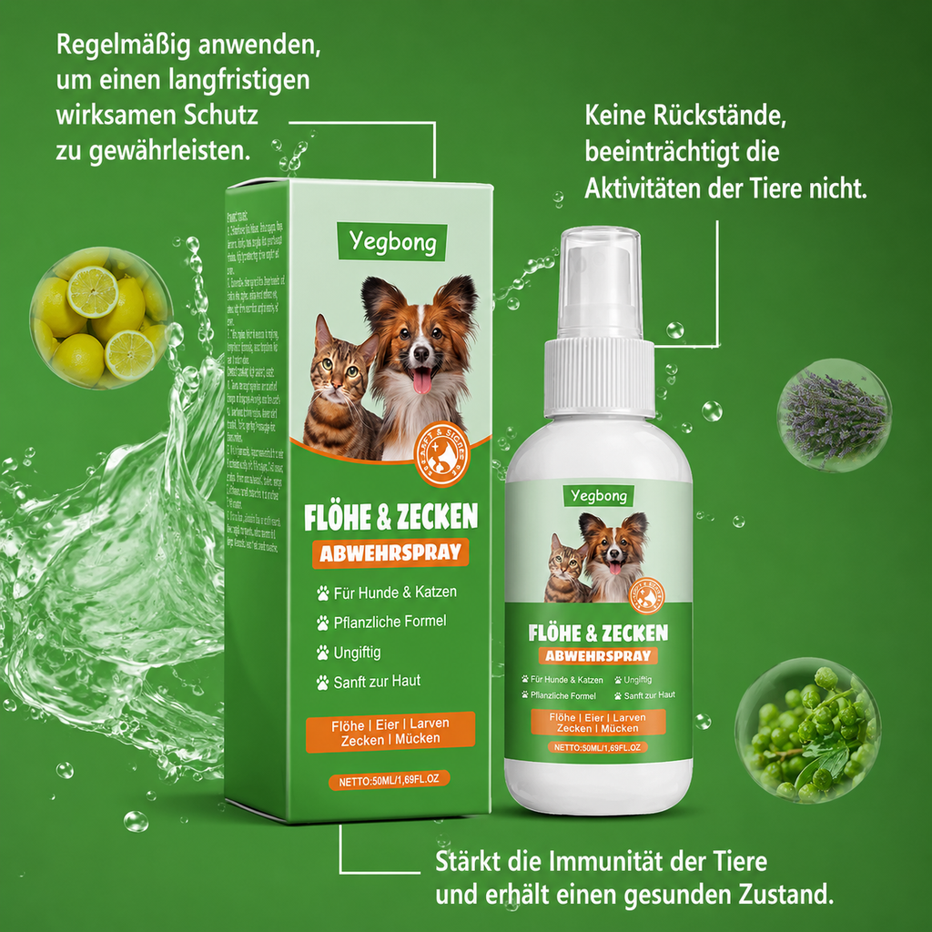 Flausi FlohWeg naturbasiertes Floh- und Zeckenspray pflanzlich 50 Ml.