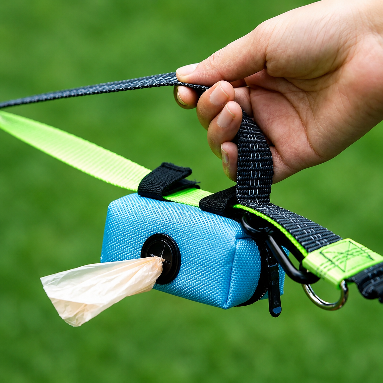 Flausi GassiTasche clevere 2-in-1 Kotbeutel-Spender und Leckerli-Tasche mit Karabiner
