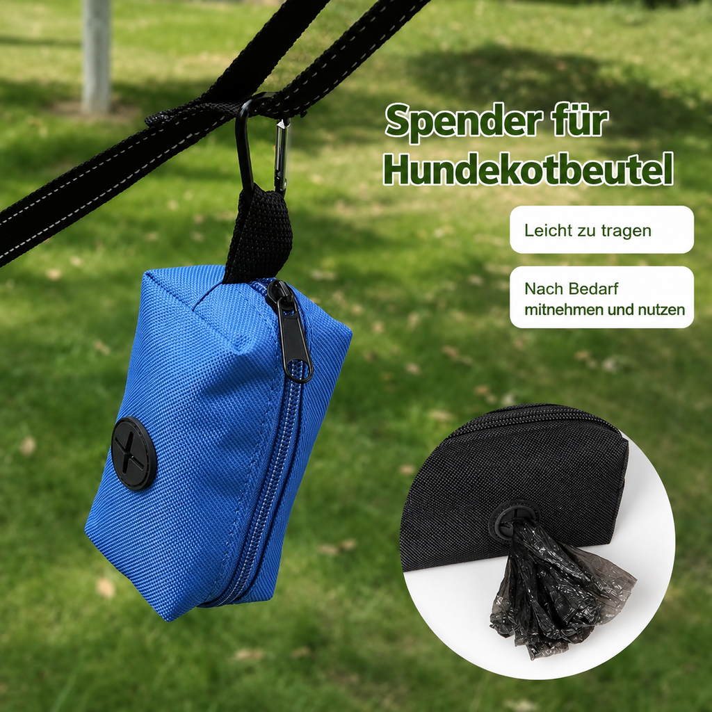 Flausi GassiTasche clevere 2-in-1 Kotbeutel-Spender und Leckerli-Tasche mit Karabiner