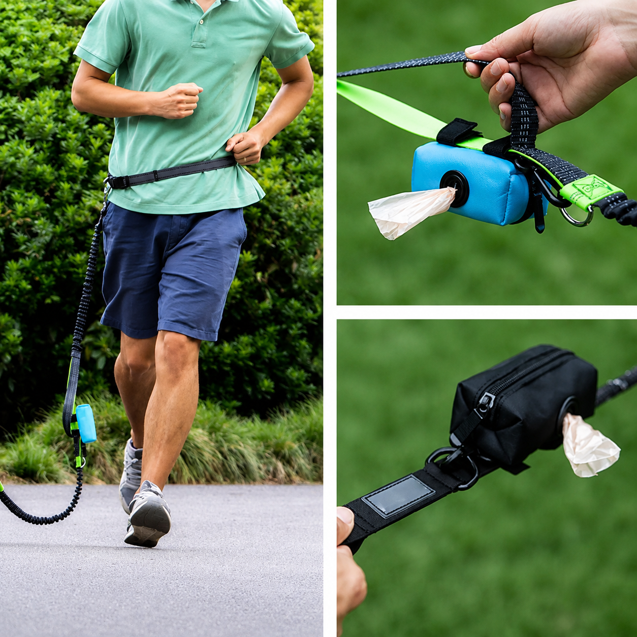 Flausi GassiTasche clevere 2-in-1 Kotbeutel-Spender und Leckerli-Tasche mit Karabiner