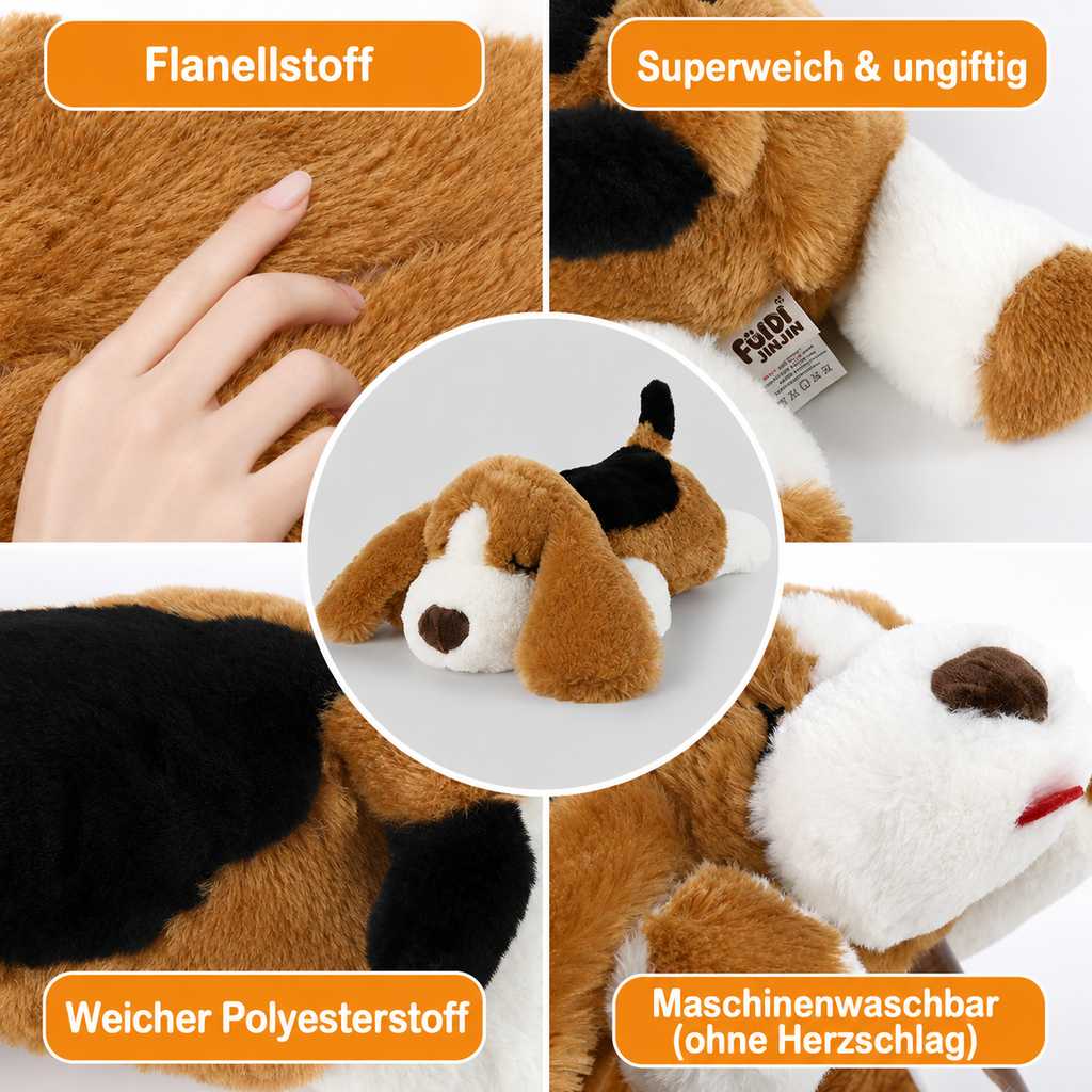 Flausi HerzTrost beruhigender Anti-Angst Kuschelhund für Welpen und Hunde