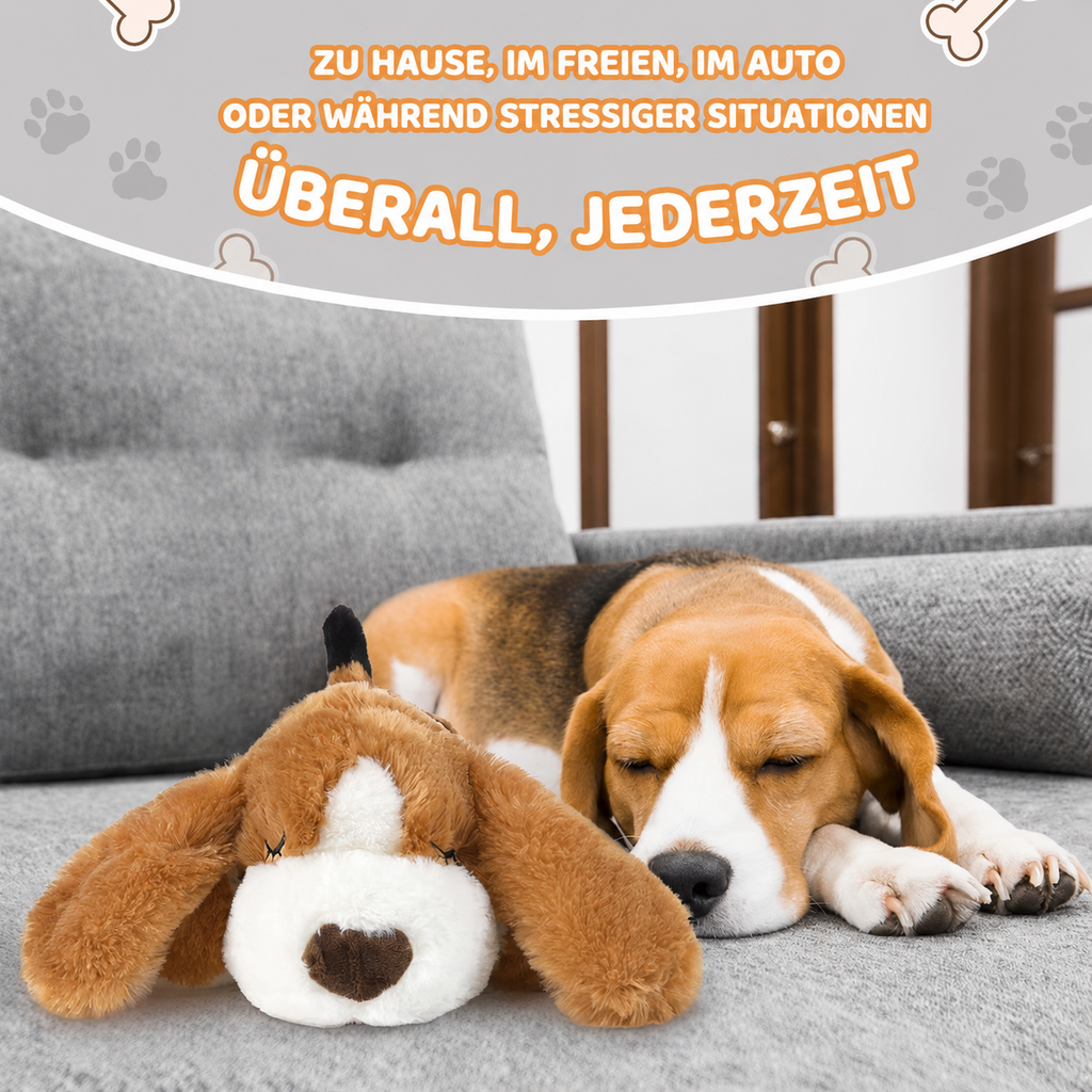 Flausi HerzTrost beruhigender Anti-Angst Kuschelhund für Welpen und Hunde