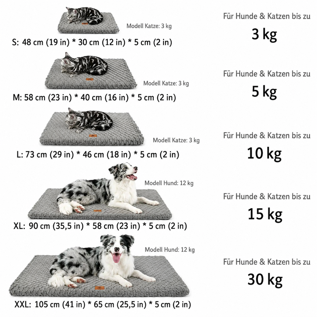 Flausi KuschelBett orthopädische Hundematte mit flauschigem Bezug für Hunde und Katzen