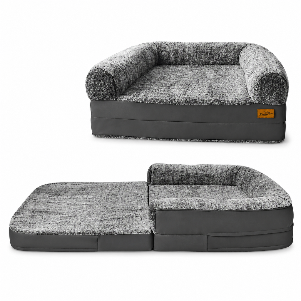 Flausi KuschelDuo XXL Mensch-und-Hund-Bett 180 cm faltbar und orthopädisch