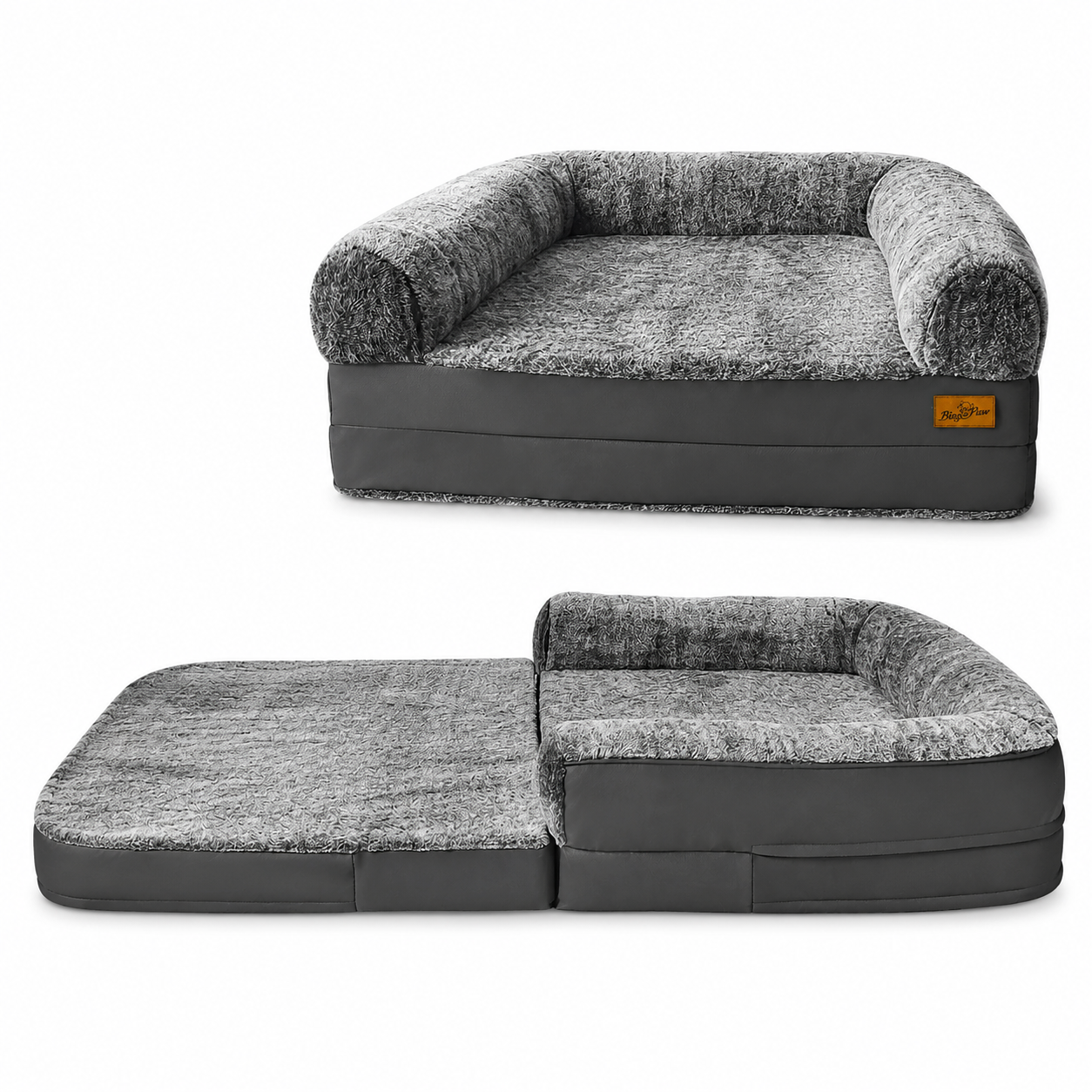 Flausi KuschelDuo XXL Mensch-und-Hund-Bett 180 cm faltbar und orthopädisch