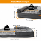 Flausi KuschelDuo XXL Mensch-und-Hund-Bett 180 cm faltbar und orthopädisch
