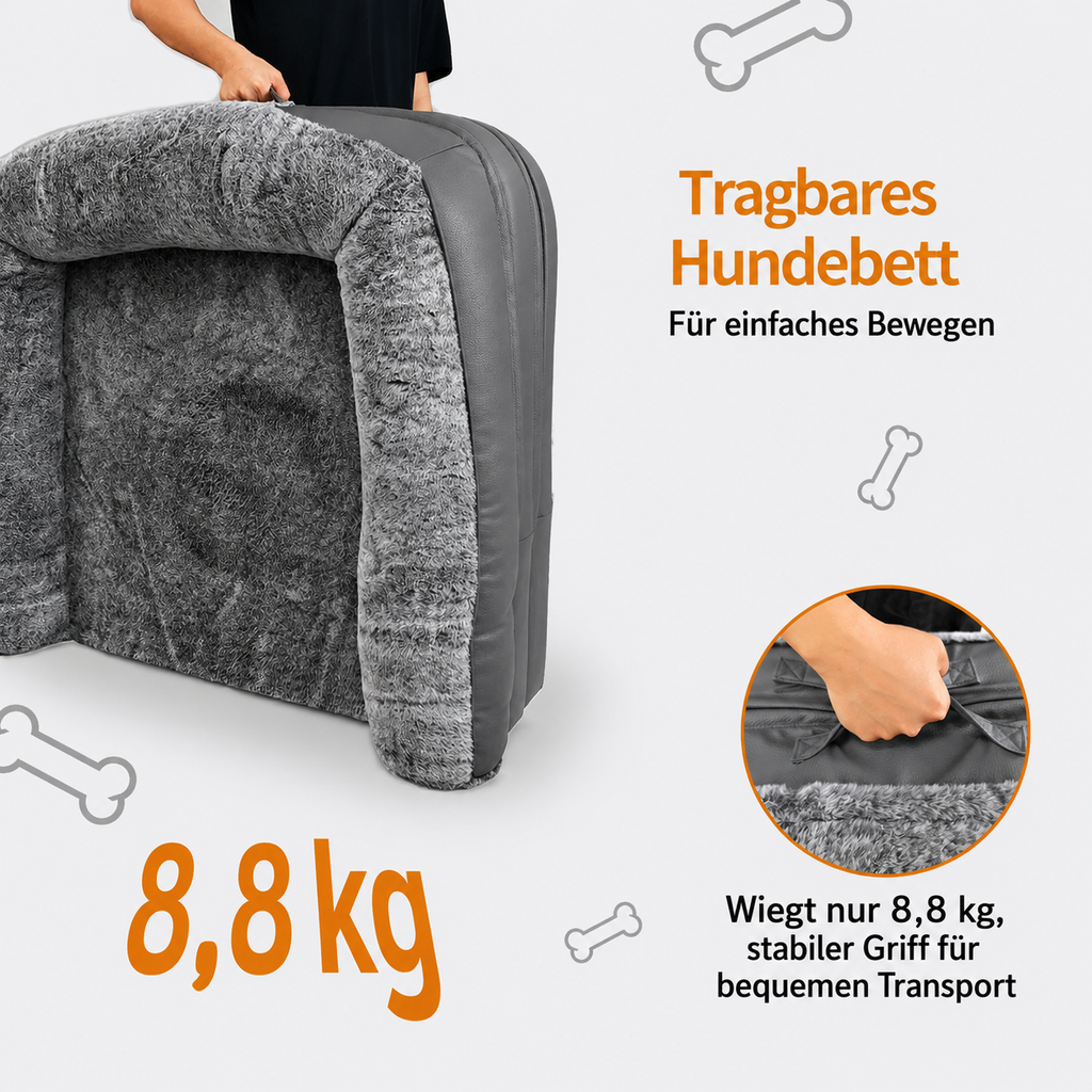 Flausi KuschelDuo XXL Mensch-und-Hund-Bett 180 cm faltbar und orthopädisch