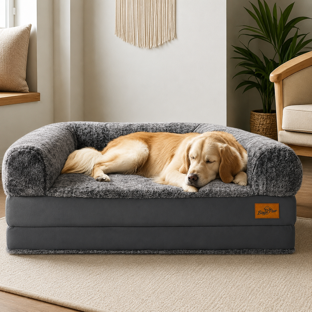 Flausi KuschelDuo XXL Mensch-und-Hund-Bett 180 cm faltbar und orthopädisch